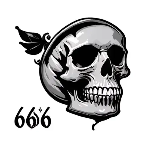 Number 666 With Skull