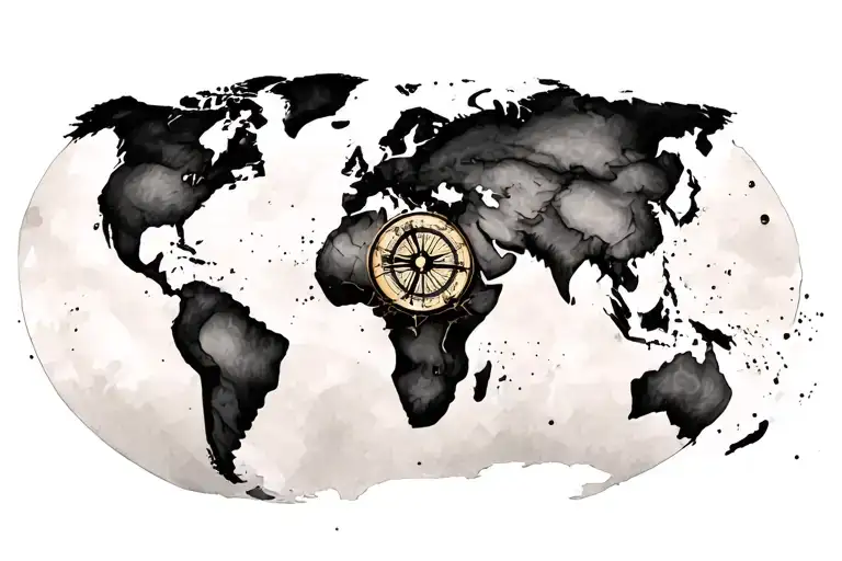 World Map And Compass