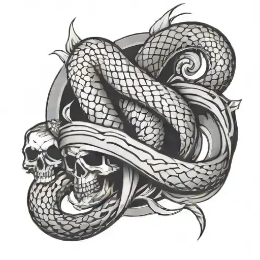 Dagger Standing With A Snake Wrapped Loosely