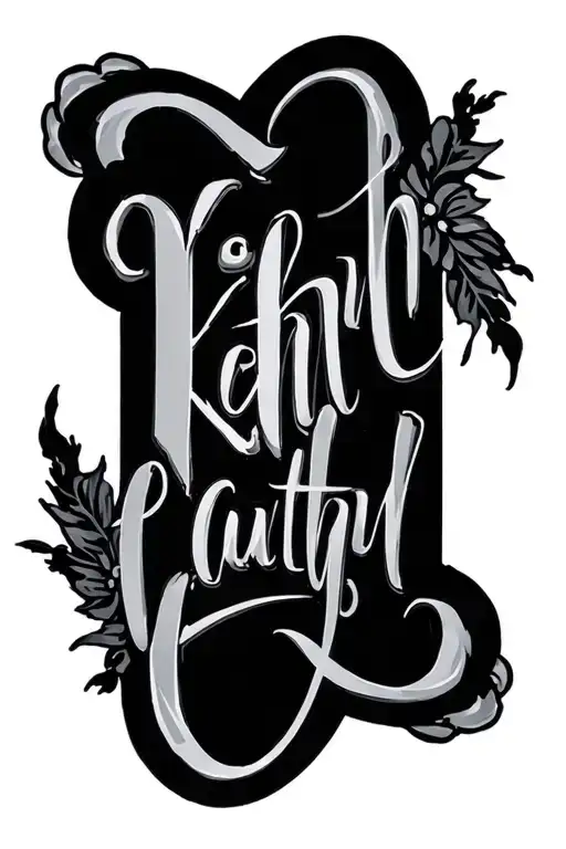 The Name Kathryn In Script With Shading Around The Name