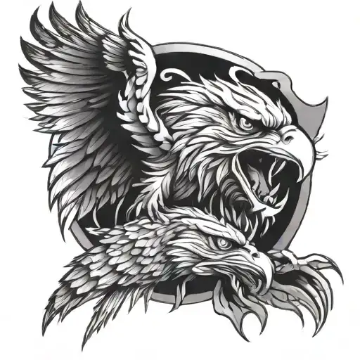 Eagle And Tiger Surrounded