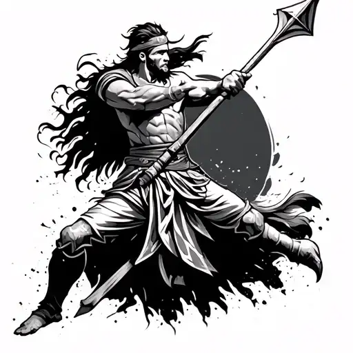 Ancient Javelin Throwing Warrior