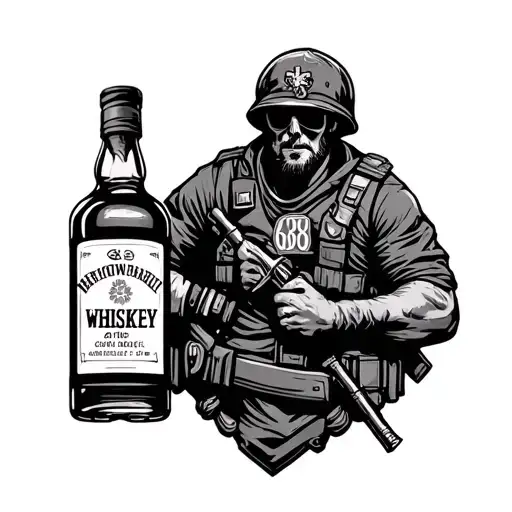 I Want A Tatto For 68Whiskey Combat Medic With Whiskey Bodel And Combat Medic Logo Incorporated