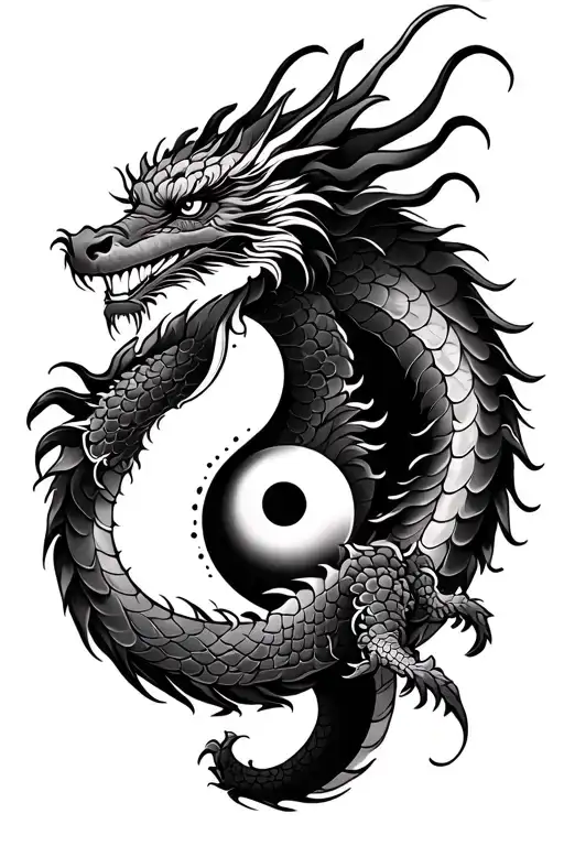 Eastern Dragon That Represents Ying And Yang
