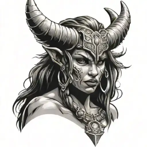 Female Barbarian Minotaur Dungeons And Dragons