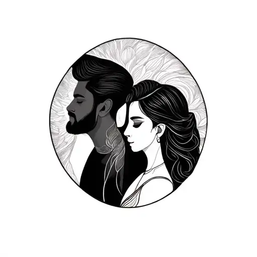 Minimalist Couple Tattoo For Hital & Dharmik