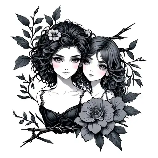 Barbed Wire For Guy And Flowers For Girl Couple