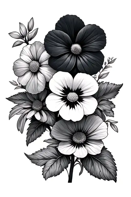 Daisy Primrose Violets And Sweetpea