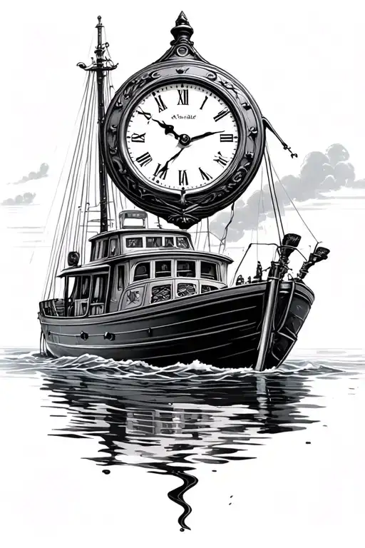 Water Boat Cars Clock