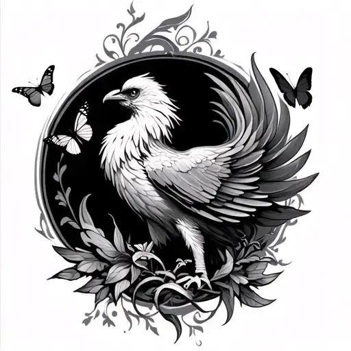 Phoenix With Butterflies