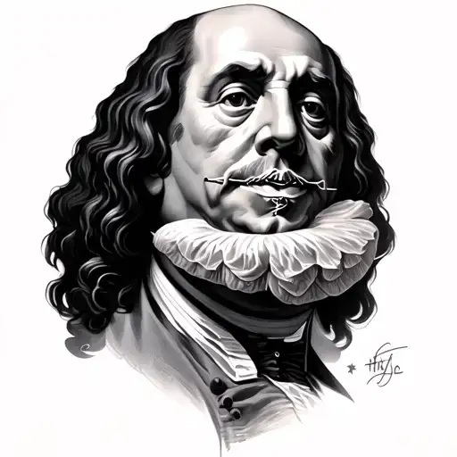 Benjamin Franklin Head With Stitched Lips