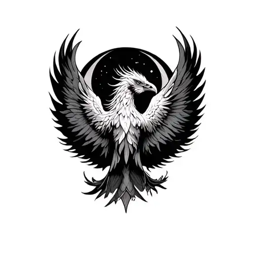 Phoenix With Moon