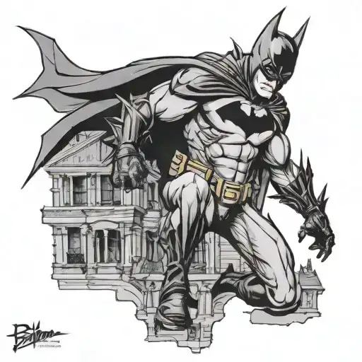 Batman Over Building