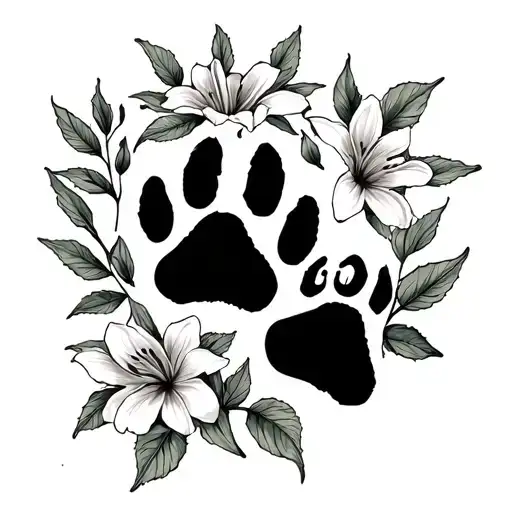 Lilly And Paws Prints Arranged