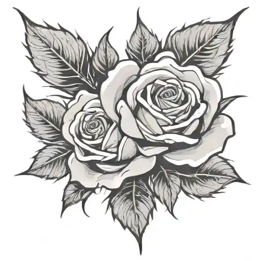 Rose And Steam With Thorns Wrapped