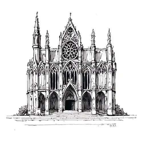 Gothic Architecture Sketch Style