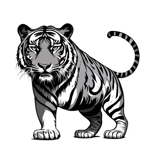 Fierce Tiger Full Body Coming Down