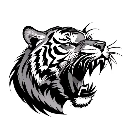 Fierce Tiger Roaring