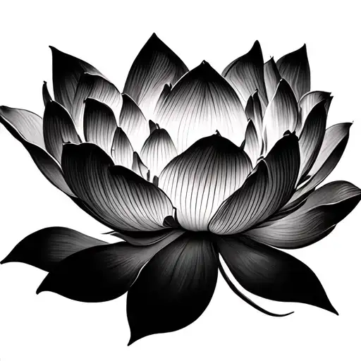 Lotus Flower One Side Is Tech Lines Forming