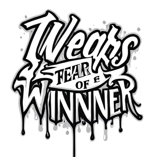 Lettering Written Tears Wet The Medal Of A Winner On The Side Of The Neck