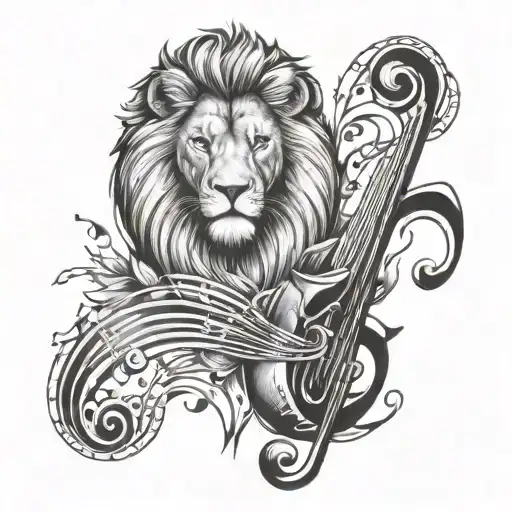 Music Notes And Lion