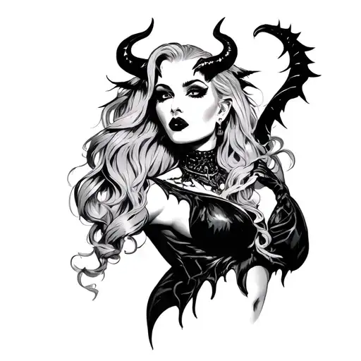 Sexy Demon Pinup Girl