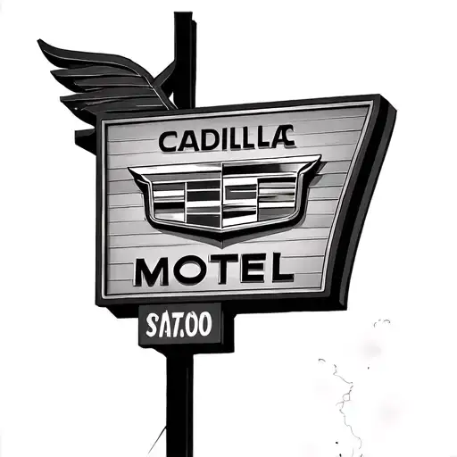 Old School Cadillac Logo Motel Sign