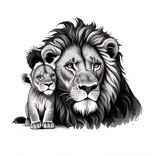 Lion And Baby Lion