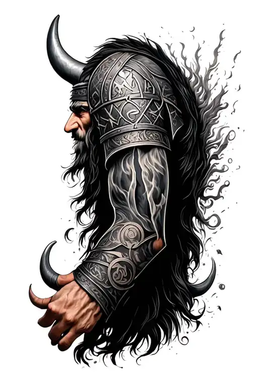 Viking Sleeve With Runes