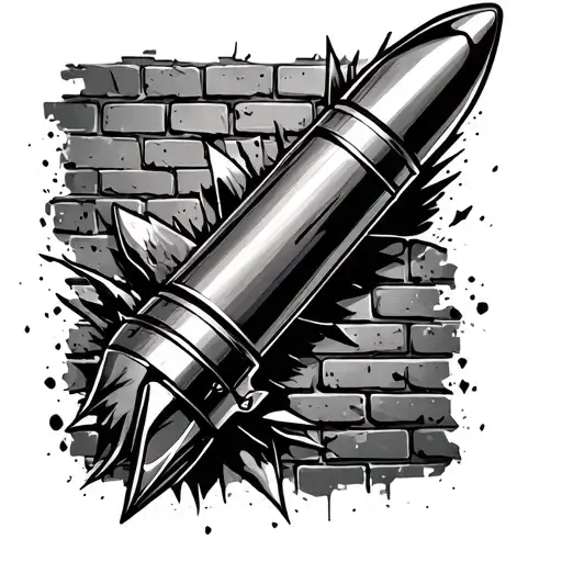 Bullet Flying Through Brick Wall