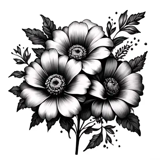 3 Flowers Interconnected For Daughter And Parents