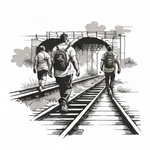 3 Friends Walking Down Train Track