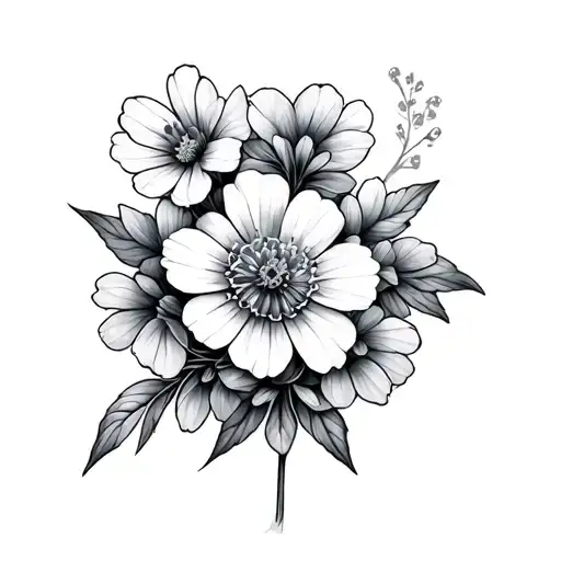 Forgetmenot Flower With Sacred Geometry