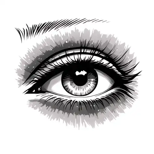 Human Eye With Spitz Silhouette Inside