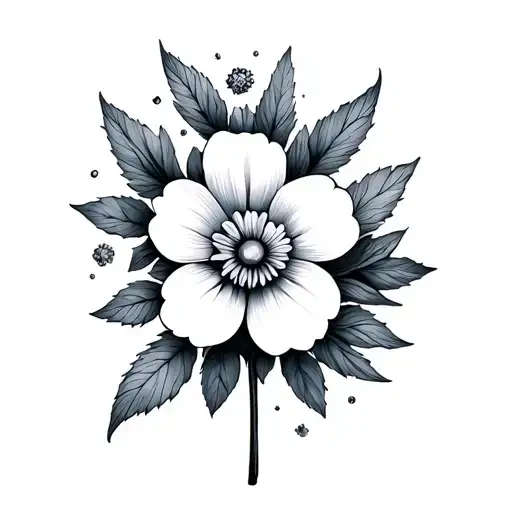 Minimalist Forgetmenot Flower With Sacred Geometry