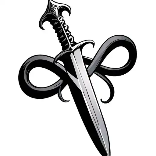 Sword Intertwined With Infinity Symbol