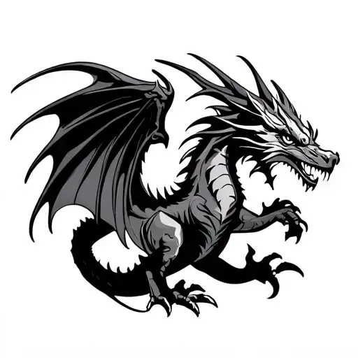 Fourth Wing Dragon Outline