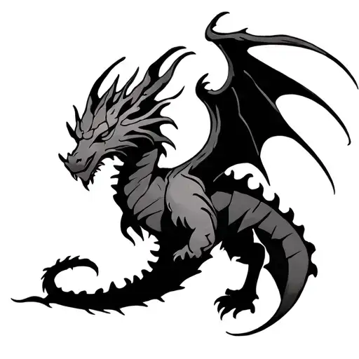 Fourth Wing Small Dragon Outline