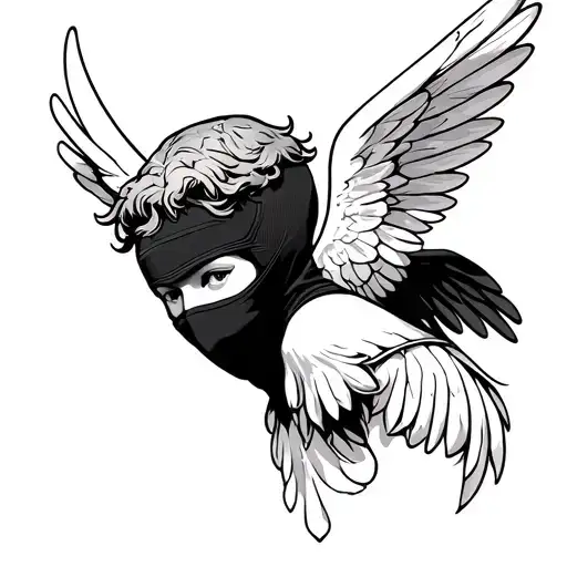 Cupid Wearing Balaclava Mask