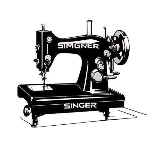 Singer Sewing Machine 2D Minimalistic