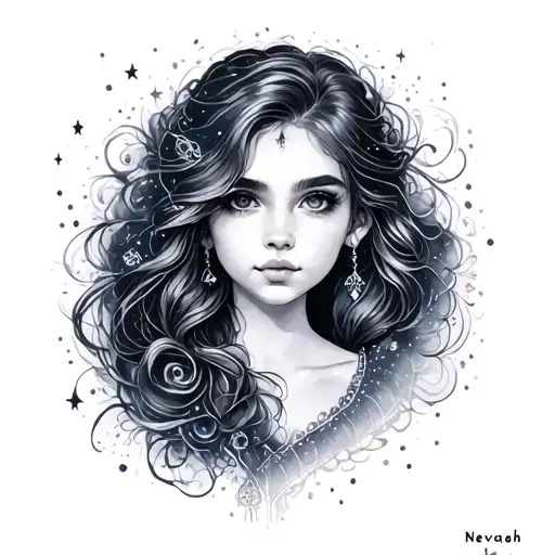 Nevaeh-grace With Starts And Galaxies