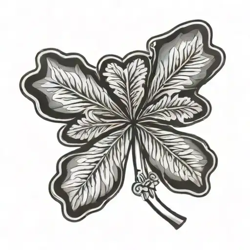 Shamrock Inside Marijuana Leaf Clover