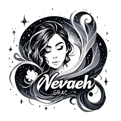 The Name Nevaeh-grace With Starts And Galaxies Swirling