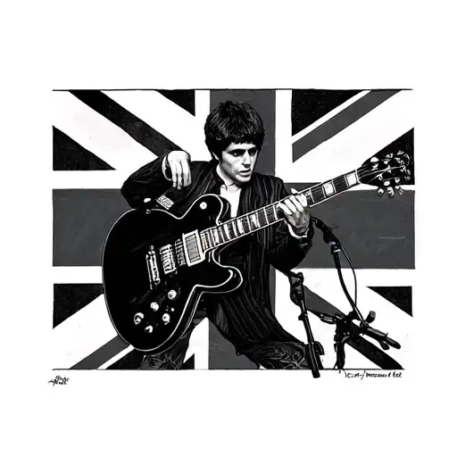 Oasis Stereophonics The Beatles Union Jack Guitar