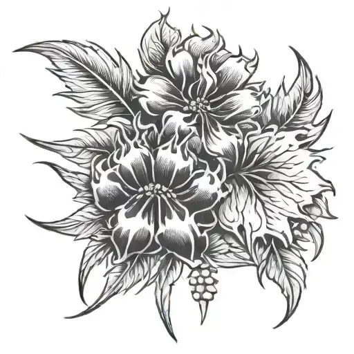 Thistel And Dog Paw Print