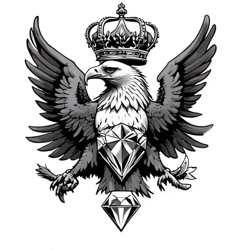 An Eagle With A Crown Plus A Diamond
