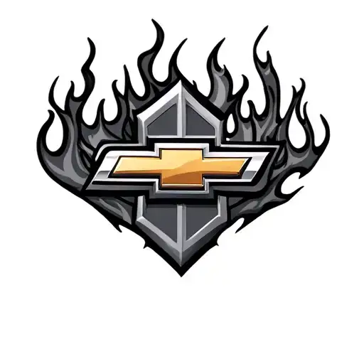 Chevy Emblem Surrounded Flames