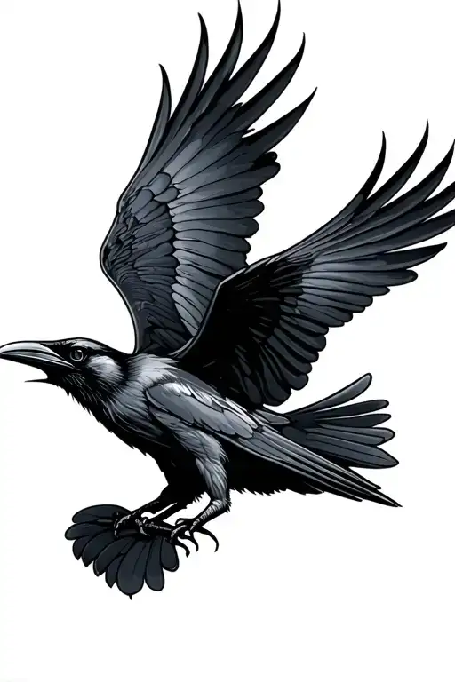 Raven Flying