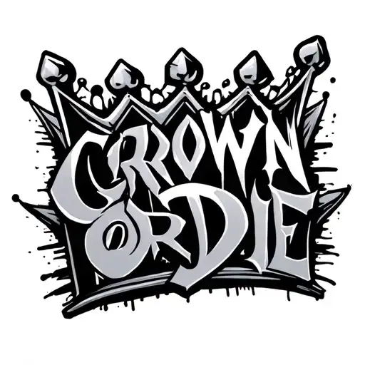 The Inscription Crown Or Die In The Style Of Los Angeles Graffiti