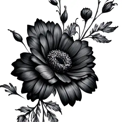 Small Fine Line Flowers Vertical